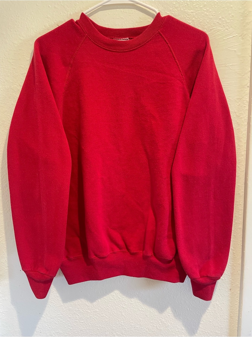 VTG Lee Made In USA Red Crewneck Midweight Sweatshirt Blank Minimalist Large L